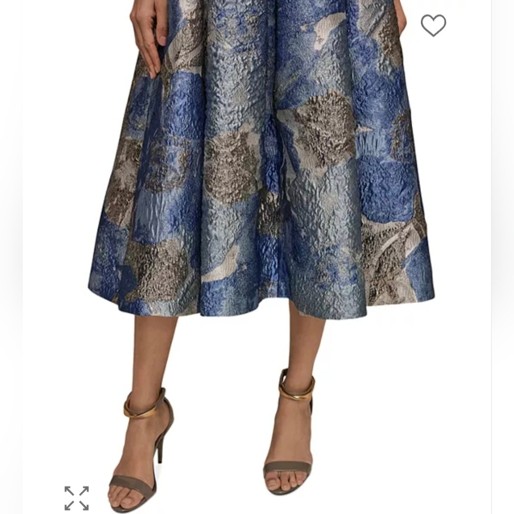 Donna Karan Strapless Jaquard Midi Dress 2 $379 - Picture 8 of 13